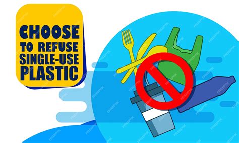 Premium Vector Single Use Plastic Ban Environmental Concept Say No To Plastic Concept Vector
