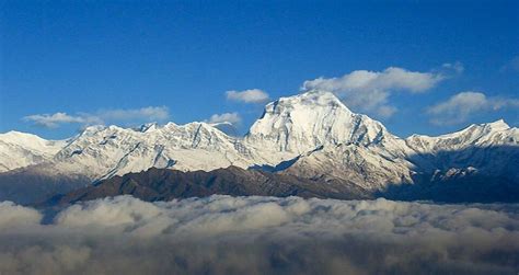 Monte Dhaulagiri 8161 M Nepal Mountain Landscape Himalayas Nepal