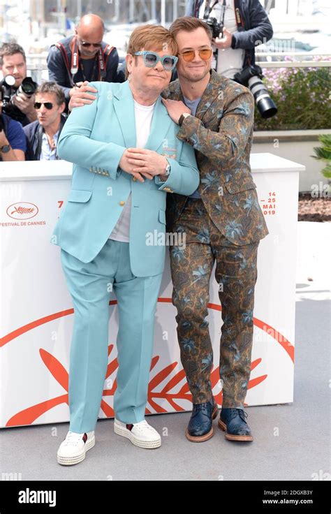 Elton John And Taron Egerton At The Rocketman Photocall The Palais Des