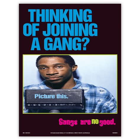 Thinking Of Joining A Gang Poster Prevention And Treatment