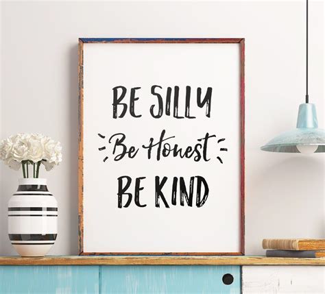 Be Silly Be Honest Be Kind Printable Art Nursery Decor Kids Prints