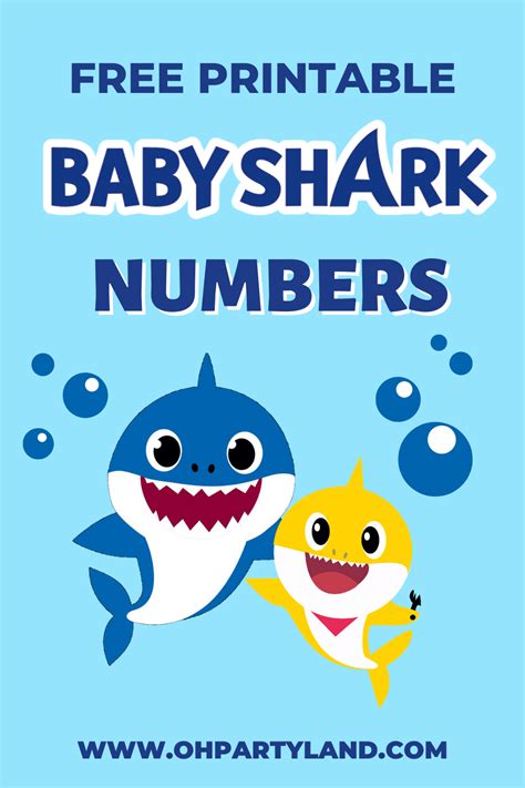 Free Printable Baby Shark Numbers Baby Shark Shark Theme Birthday