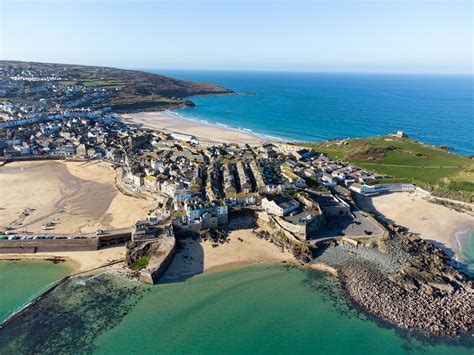 St Ives Four Beaches From Above Cornwall Guide Images