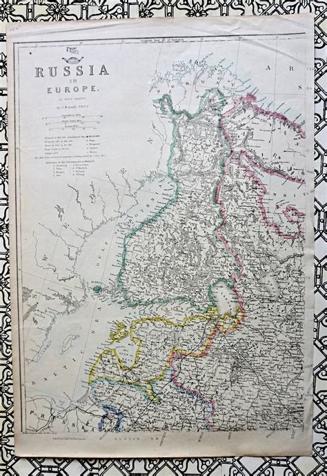 Antique Map Russia In Europe 1850 Ca Antiche Curiosità