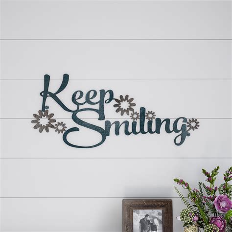 Metal Cutout Keep Smiling Decorative Wall Sign 3d Word Art Home Accent