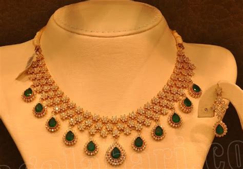 Diamond Necklace By Malabar Gold And Diamonds Indian Jewellery Designs