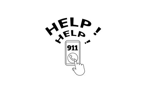 Outline 911 Emergency Call Vector Illustration 8479304 Vector Art At