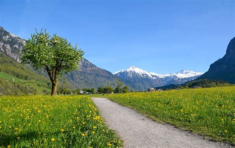 Online Crop Hd Wallpaper Hiking Alpine Landscape Switzerland
