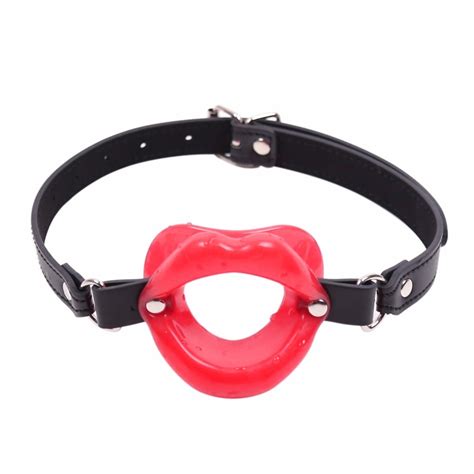 Buy Sex Toy Bdsm Fetish Leather Rubber Lips O Ring Open Mouth Gag Bondage