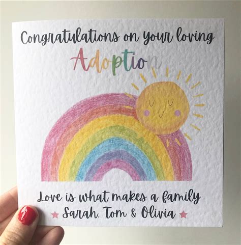 Adoption Card Congratulations On Your Loving Adoption Etsy