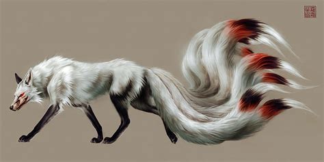 White 9 Tailed Fox