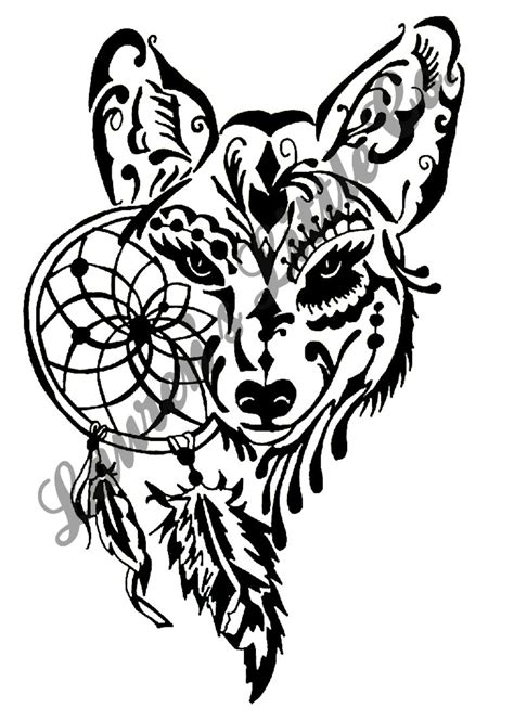 Wolf Dream Catcher File Svg Download Istantaneo Stampabile Boho