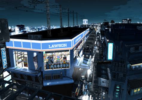 Wallpaper Painting City Cityscape Night Anime Vehicle Train