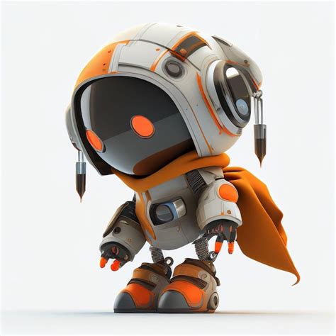 Premium Photo Character Design Of Little Cute Robot On Isolated