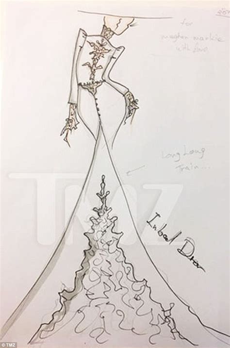 First Sketches Of Meghan Markles Potential Wedding Dress Daily Mail