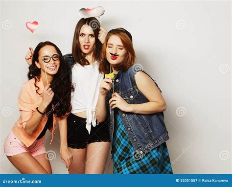 Hipster Girls Best Friends Ready For Party Stock Image Image Of Girls Playful 52051557
