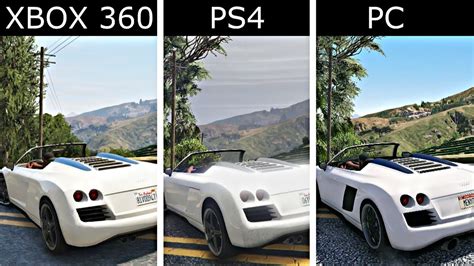 Gta 5 Xbox 360 Vs Ps4 Vs Pc 4k Real Life Graphics Mod Youtube