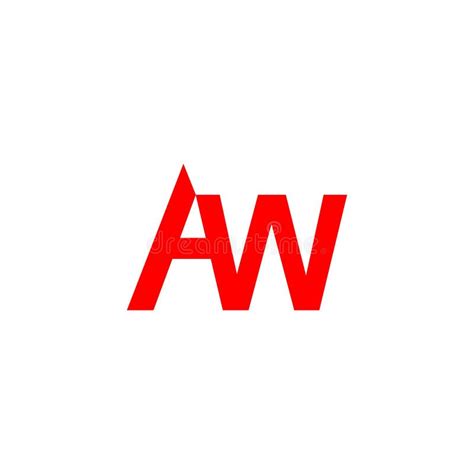 Letter Aw Red Color For Company Design Logo Branding Letter Element