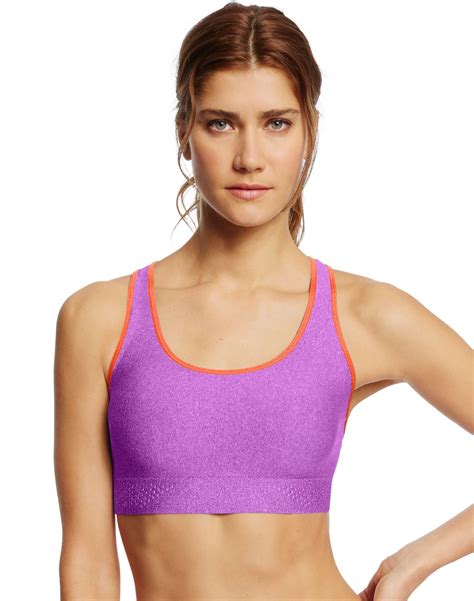 Sports bras tend to have a wider back band, thicker straps and more coverage than a regular bra to keep it feeling comfortable and so that there's extra support and comfort while you're exercising. Champion Women`s Absolute Shape Sports Bra With SmoothTec ...