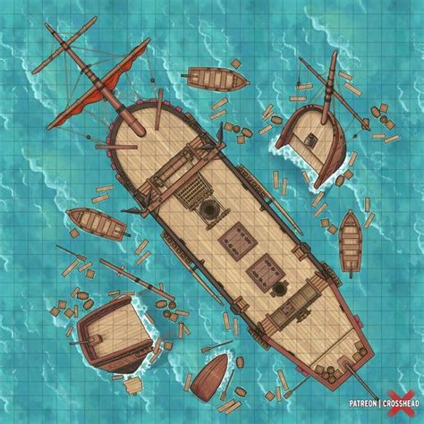 Shipwreck 30x30 Battlemaps Dnd World Map Pathfinder Maps Fantasy Map