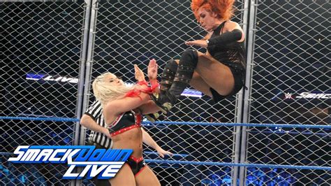Becky Lynch Vs Alexa Bliss Smackdown Women S Title Steel Cage Match Smackdown Live Jan 17