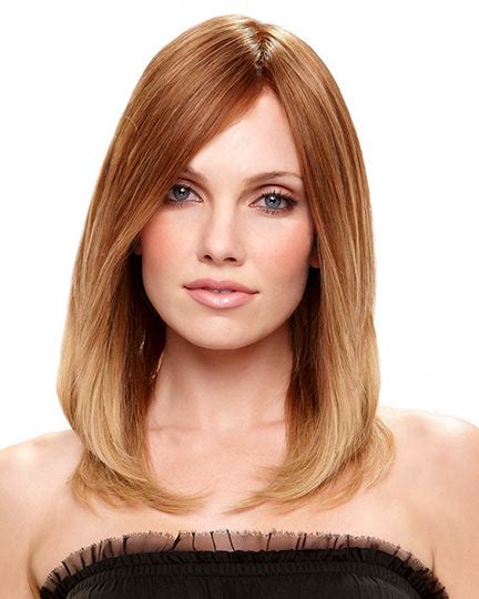 Faddish Remy Human Hair Auburn Straight Medium Wigs Straight Natural