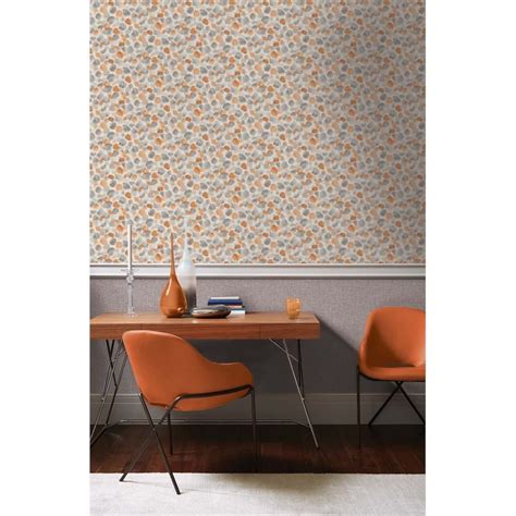 Homebase Contemporary Wallpaper Designs Orange Wallpaper Monochrome