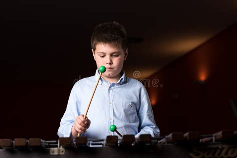 Boy Playing On Xylophone Stock Image Image Of Person 65828241