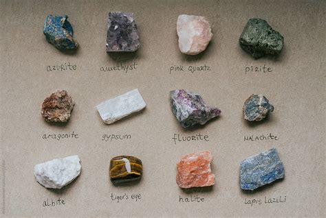 Collection Of Semi Precious Stones And Crystals With Their Names