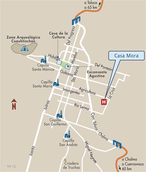 Mapa De Ubicacion Hotel Casa Mora Malinalco Mexico