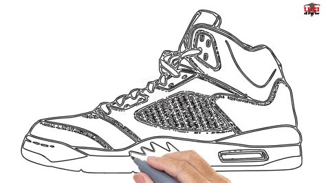 Sewing a pointe shoe is so much easier when you turn the heel inside out, as shown below. How to Draw a Jordan Shoe Easy Step By Step Drawing ...