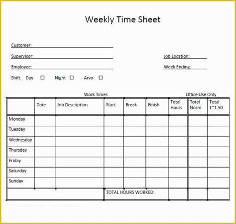 Free Timesheet Template Excel Of 15 Sample Daily Timesheet Templates To