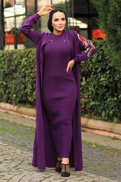 Purple Hijab Dual Suit Dress 2200mor Neva