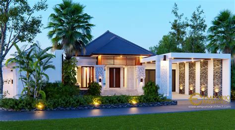 Untuk desain rumah dengan konsep minimalis modern, umumnya dibangun dengan 2 lantai tipe 45 dan mempunyai banyak model yang bisa dikreasikan, dari mulai bentuk jendela atau pintu yang bisa dibentuk lebih unik sehingga terlihat lebih menarik dari tempat tinggal lainnya. Desain Rumah Villa Bali 1 Lantai Bapak Arnold di Jakarta