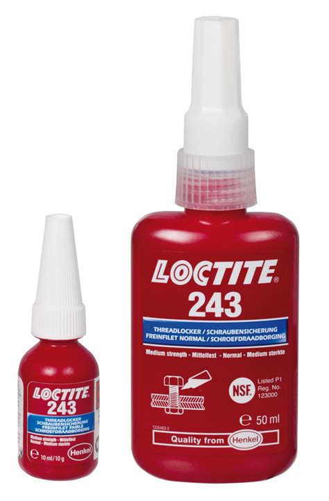 Loctite 243 Medium Strength Thread Locking Content 10 Ml