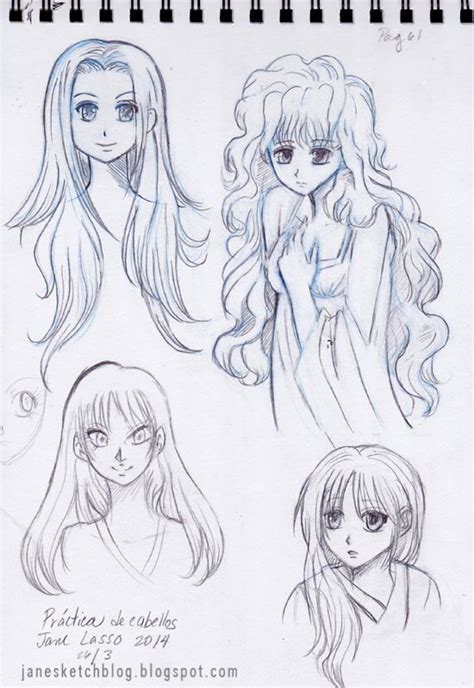 Práctica De Cabellos Manga Dibujos Y Sketches De Jane Lasso Cabello