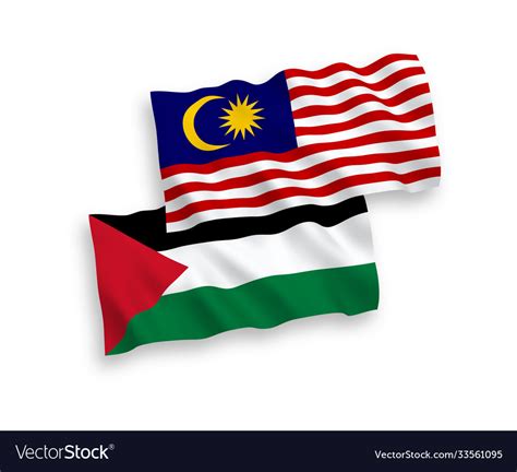 The flag of malaysia also goes by the malay name jalur gemilang or 'stripes of glory'. Flags palestine and malaysia on a white Royalty Free Vector
