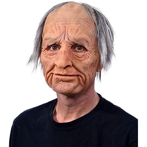 COSPLAY BALD OLD Man Creepy Wrinkle Face Mask Halloween Party Carnival Props US PicClick