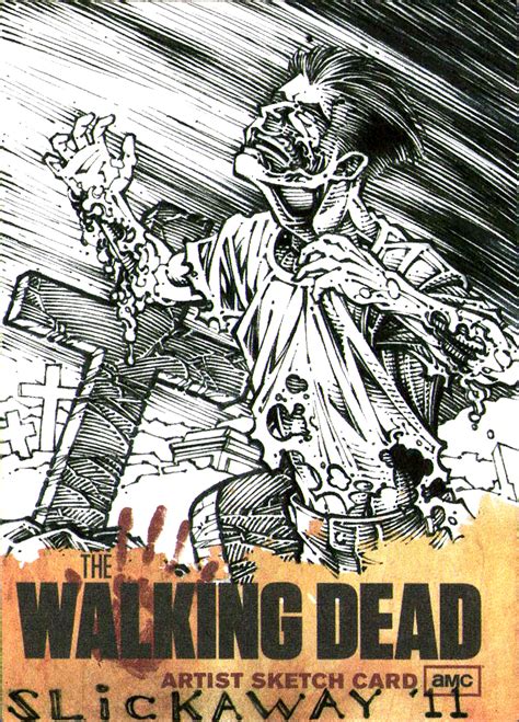 Walking Dead Sketch Card Zombie Madness 8 Unused By Slickaway On Deviantart