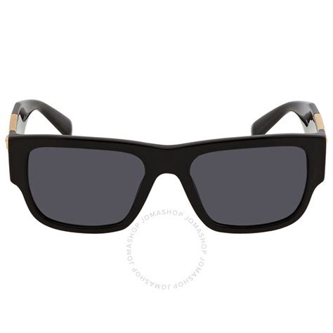 Versace Dark Gray Rectangular Mens Sunglasses Ve4406 Gb187 56