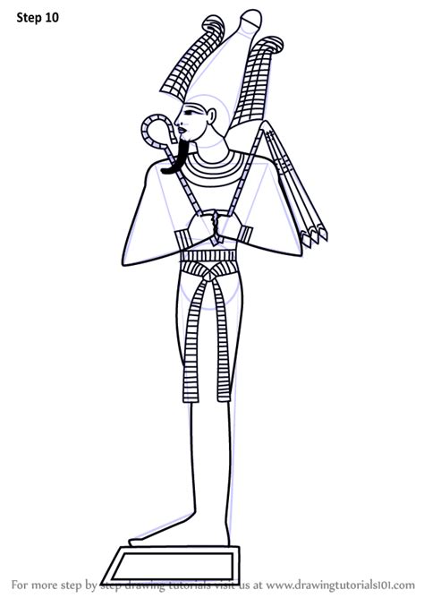 Learn How to Draw Osiris (Egyptian Gods) Step by Step : Drawing Tutorials
