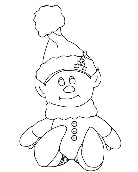 Cute Christmas Elf Coloring Pages At Free Printable