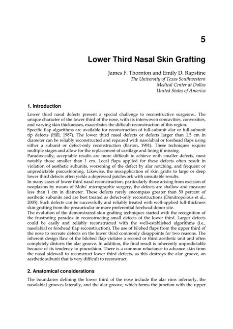 Pdf Lower Third Nasal Skin Grafting