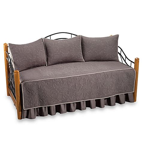 It is suitable to be used in bedrooms, home offices, guest rooms, etc. Vallejo 100% Cotton Quilted Daybed Bedding Set in Grey ...