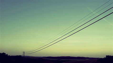 Silhouette Of Cable Wire Power Lines Hd Wallpaper Wallpaper Flare