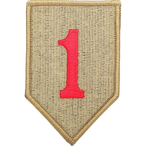 Army Unit Patch First Infantry With Red 1 Subdued Velcro Ocp Rank