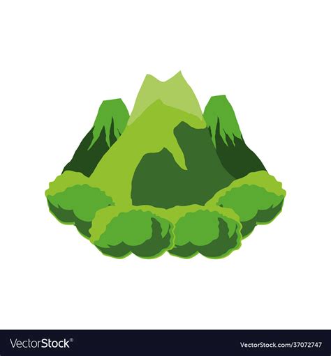 Green Mountains Foliage Royalty Free Vector Image