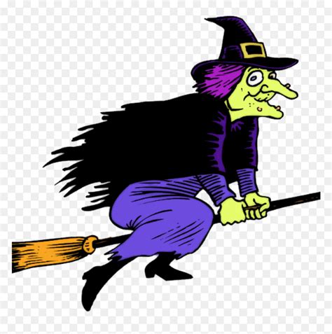 Witch On Broom Clipart This Cartoon Clip Art Of A Witch Halloween