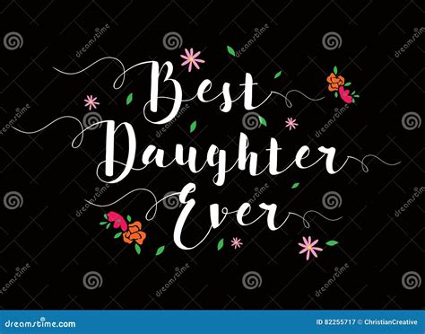 Best Daughter Ever Calligraphy Card Stock Vector Illustration Of