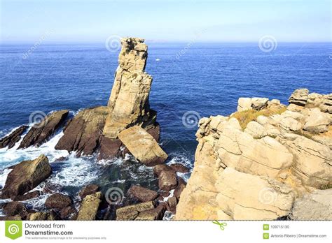 Cape Carvoeiro Most Western Point Of The Peniche Peninsula Stock